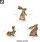 Set of 3 Golden Polyresin Bunny Figurines – Easter Rabbit Statues for Spring Tabletop, Shelf, and Home Decor